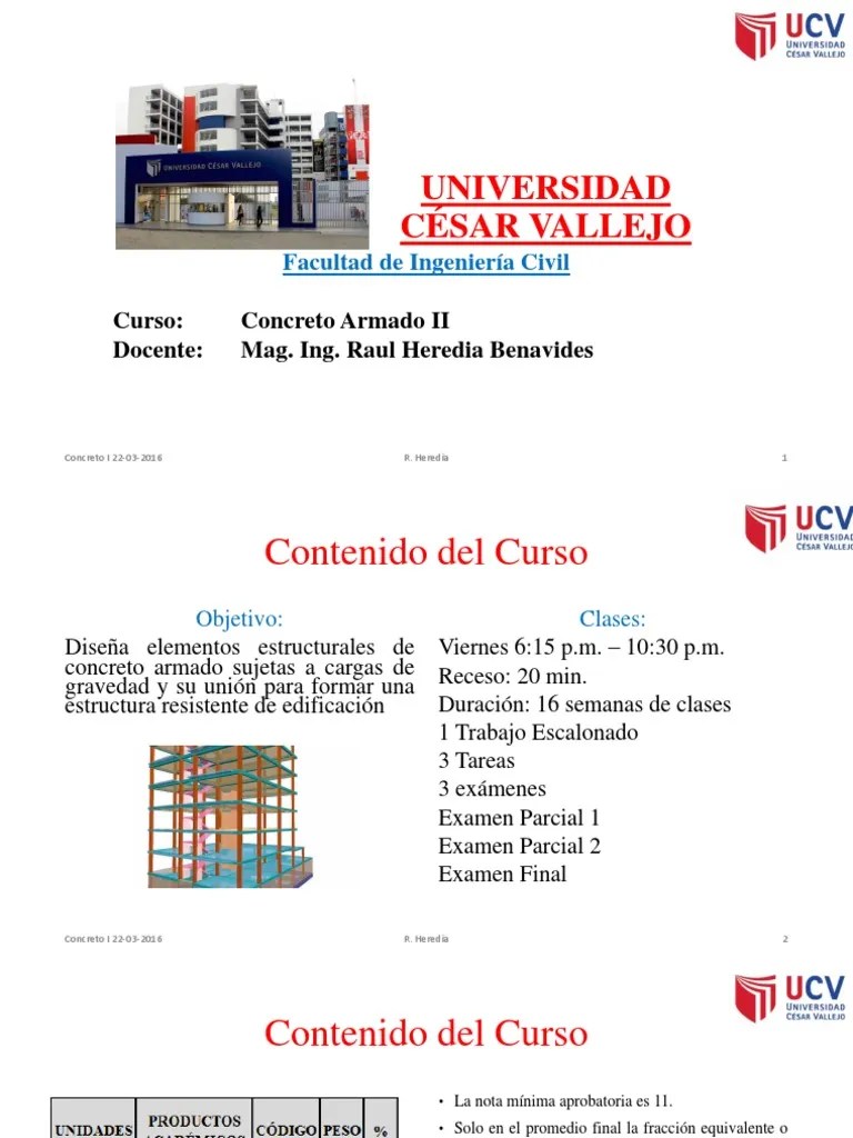 Clase 1 Concreto Armado II | PDF | Hormigón | Materiales De Construcción
