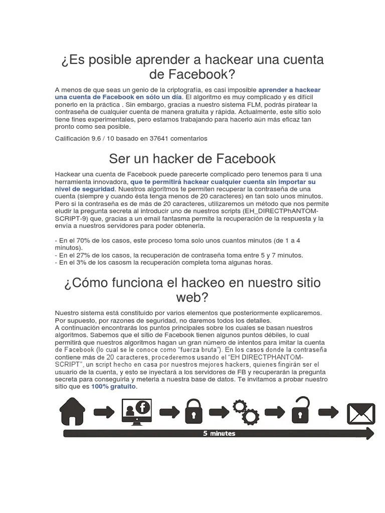 Hackear Una Cuenta De Facebook En Dos Minutos | PDF | Facebook | Hacker ...