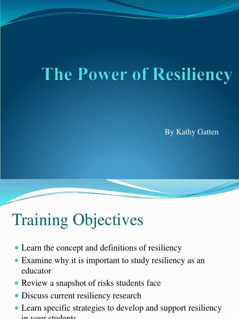 Resiliency PowerPoint | PDF | Psychological Resilience | Developmental ...