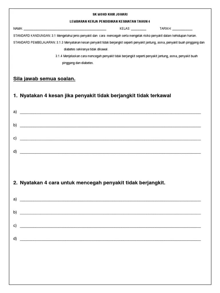 6) mengamalkan pengendalian makanan yang bersih dan selamat. Latihan Pdf