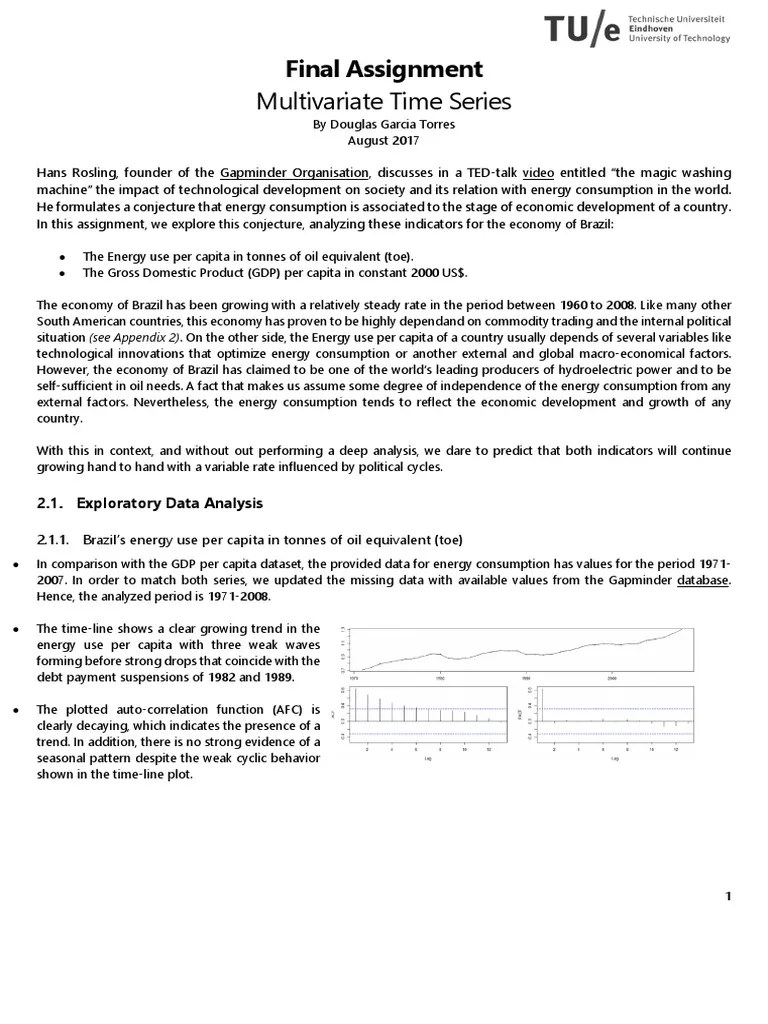 Multivariate Time Series Analysis | PDF | Autoregressive Integrated Moving Average | Errors And ...