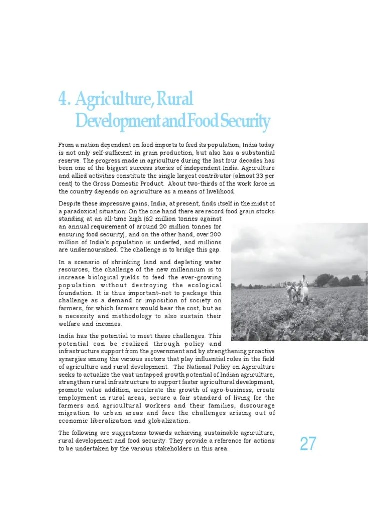 Agriculture, Rural Development And Food Security: 7. Sustainable Urbanization | PDF ...