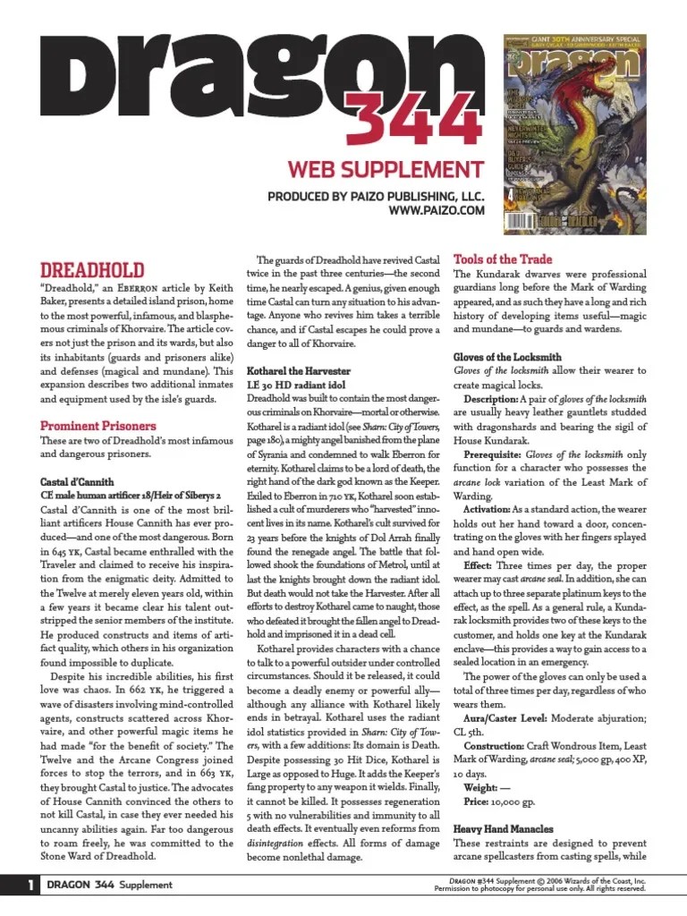 Dragon Magazine #344 Web Supplement PDF | PDF | Dungeons & Dragons | D20 System