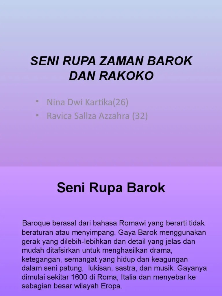 Seni Rupa Zaman Barok Dan Rakoko.. | PDF