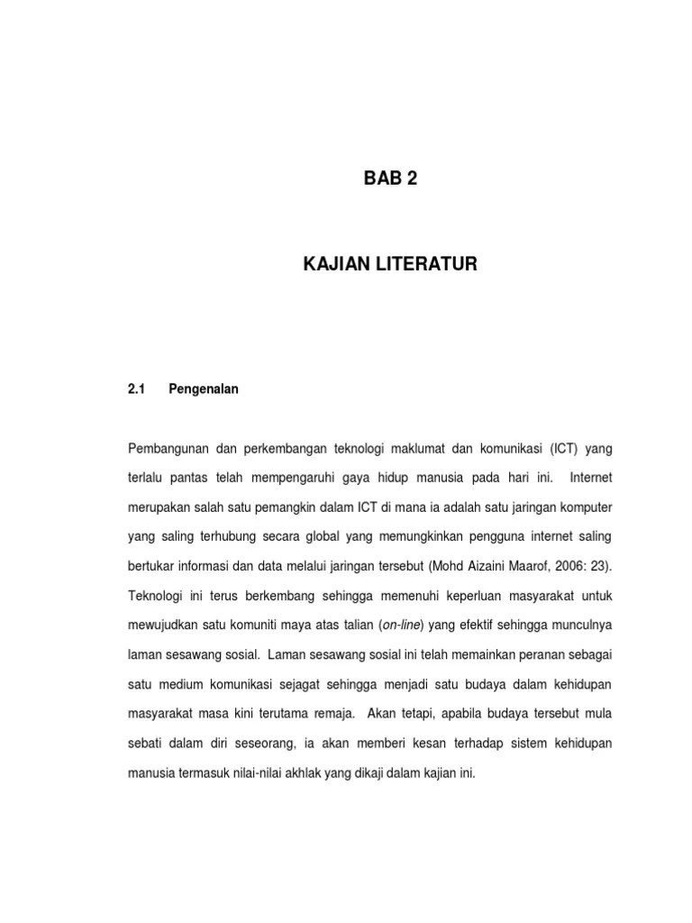 Adalah mengenai 'stress' manakala, bagi kajian literatur yang menyentuh. Bab 2 Kajian Literatur Pengaruh Dan Kesan Facebook Terhadap Akhlak Pelajar Sekolah Menengah Dalam Daerah Kota Bharu Kelantan Pdf