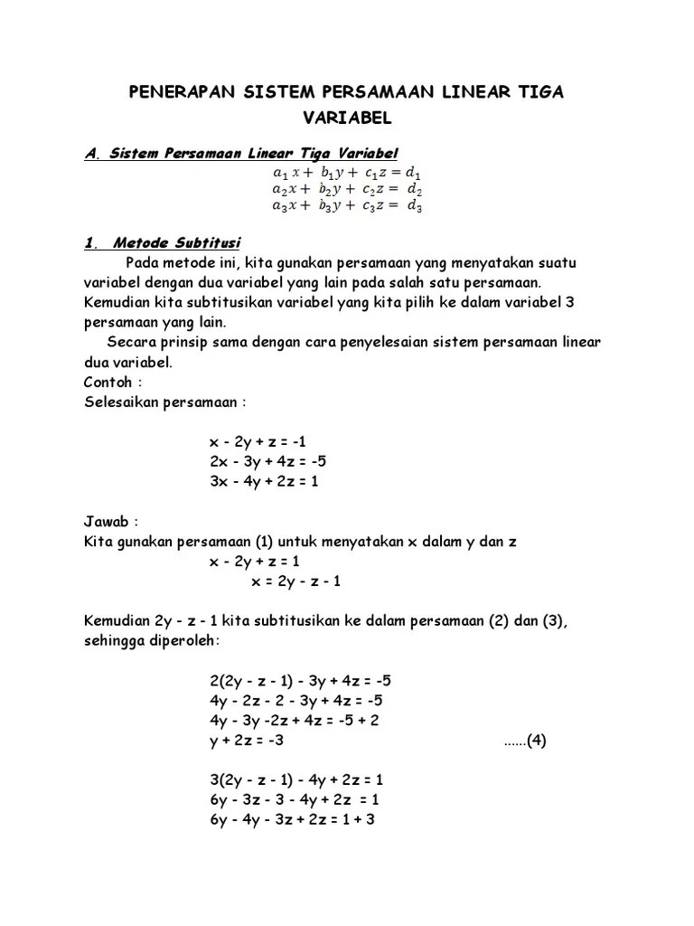02/12/2021 · contoh soal sistem persamaan linear tiga variabel (spltv) december 2, 2021 by kevin. Penerapan Sistem Persamaan Linear Tiga Variabel Pdf