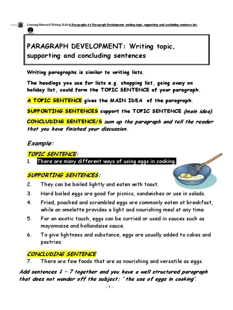 Maybe you would like to learn more about one of these? Topic Supporting And Concluding Sentences Shoe Eating Behaviors Of Humans