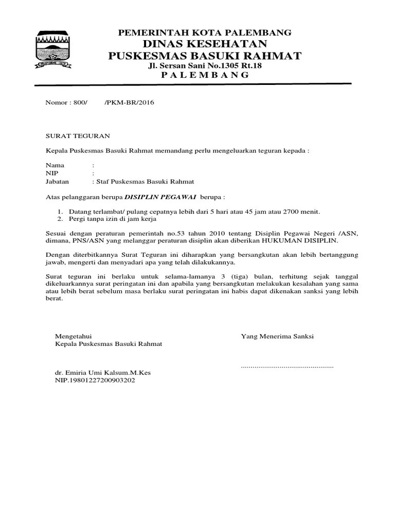 Contoh Surat Teguran Pp 53 Tahun Radio Ceriafm 