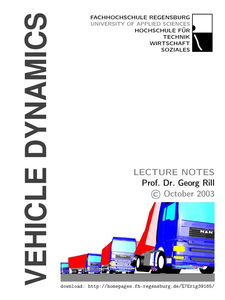 Vehicle - Dynamics Lecture Notes PDF