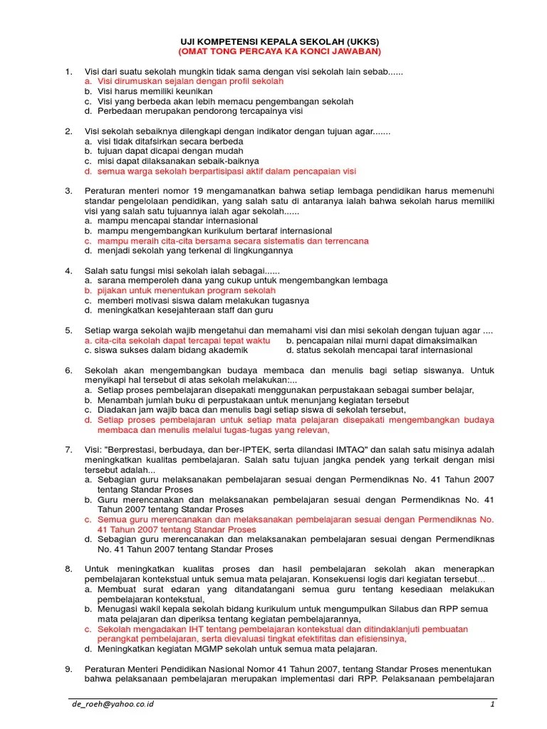 Contoh soal tes akademik calon kepala sekolah dapatkan contoh kumpulan soal . Contoh Soal Penilaian Potensi Kepemimpinan Calon Kepala Sekolah Contoh Soal Terbaru