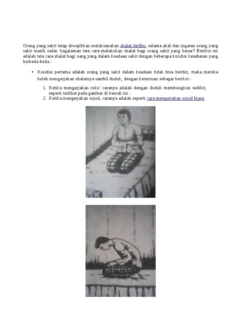 Gambar Tata Cara Shalat DLM Keadaan Sakit | PDF