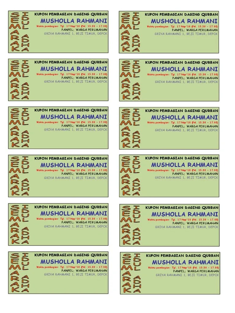 Download Contoh Kupon Qurban 1442 H Format Word Dan Cdr Kangtutorial Fungsi dari name tag panitia qurban tentunya sangat banyak.