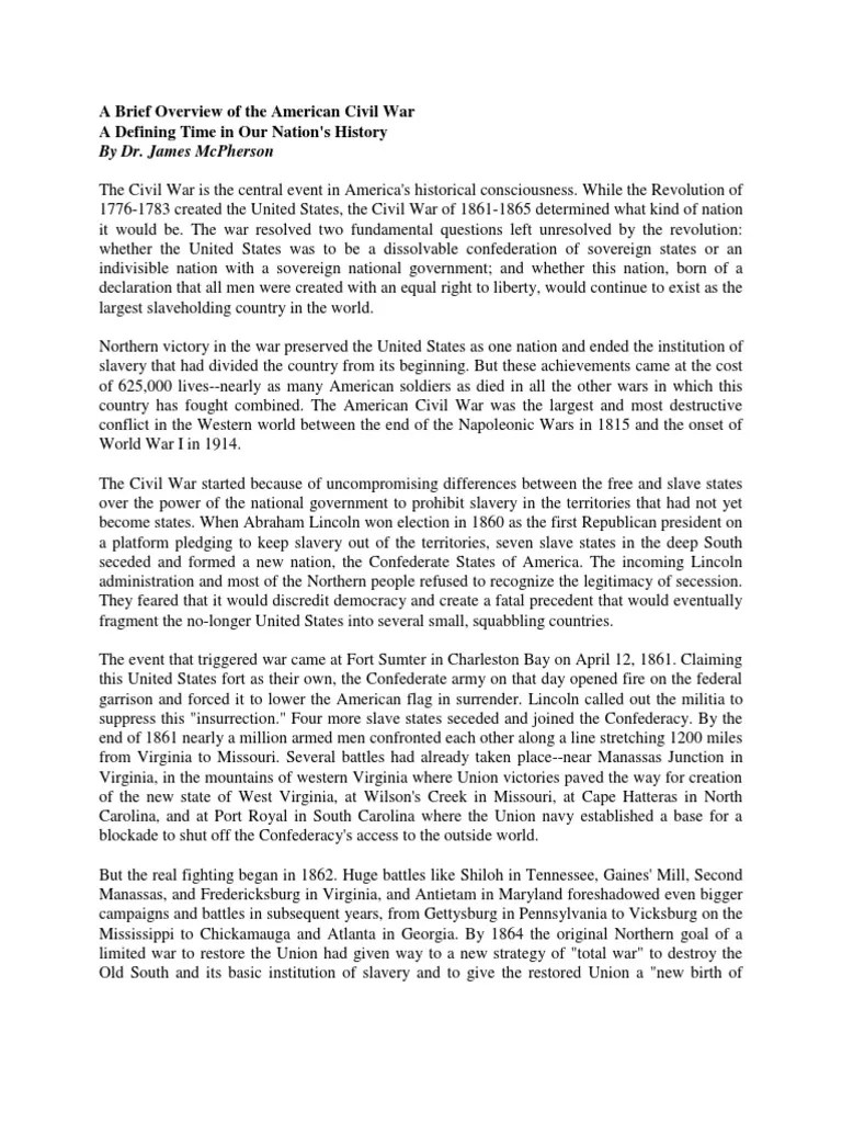 History 167 --- A Brief Overview Of The American Civil War | Confederate States Of America ...