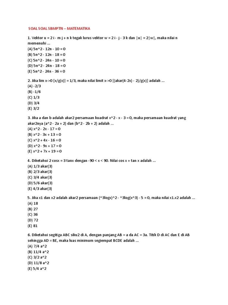 Soal Soal SBMPTN | PDF