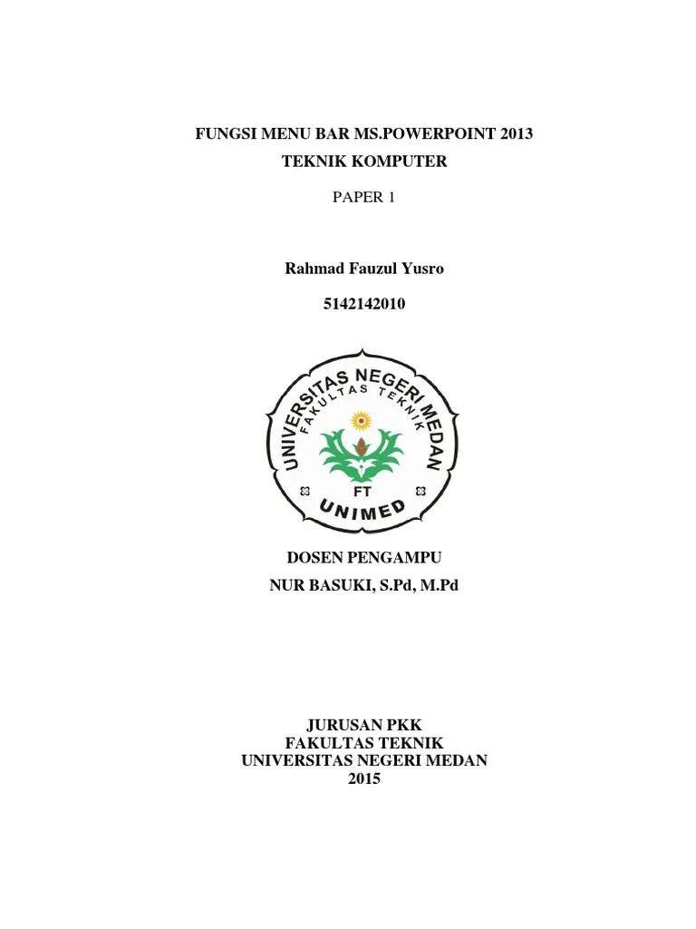 Fungsi Menu Bar Ms Power Point | PDF