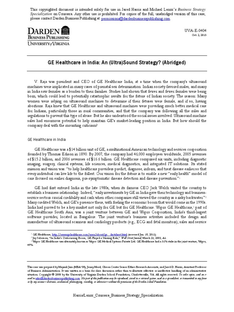 GE-Healthcare-India - Abridged | PDF | Medical Ultrasound | Wellness