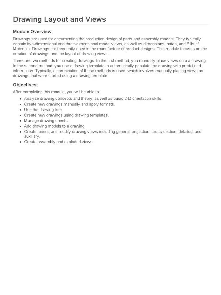 Creo Lesson - Drawing Layout And Views | PDF | Dialog Box | Computer ...