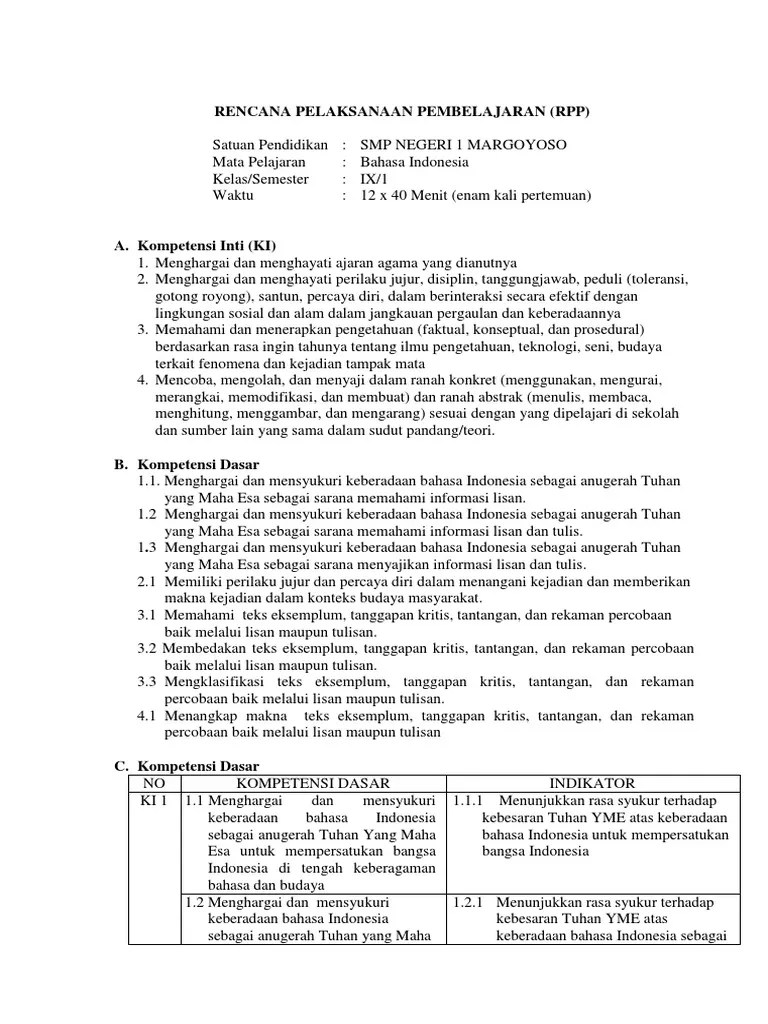 Contoh Rpp Teks Laporan Hasil Observasi Smp Kelas Vii RPP Teks Eksposisi Kurikulum 2013.