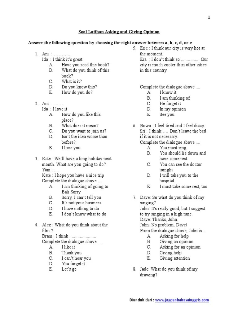 We did not find results for: Soal Latihan Bahasa Inggris Asking And Giving Opinion