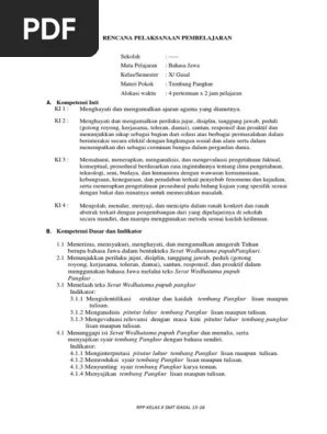 Instrumen penilaian soal pilihan ganda soal essay 3. Tembang Pangkur Upload Pdf