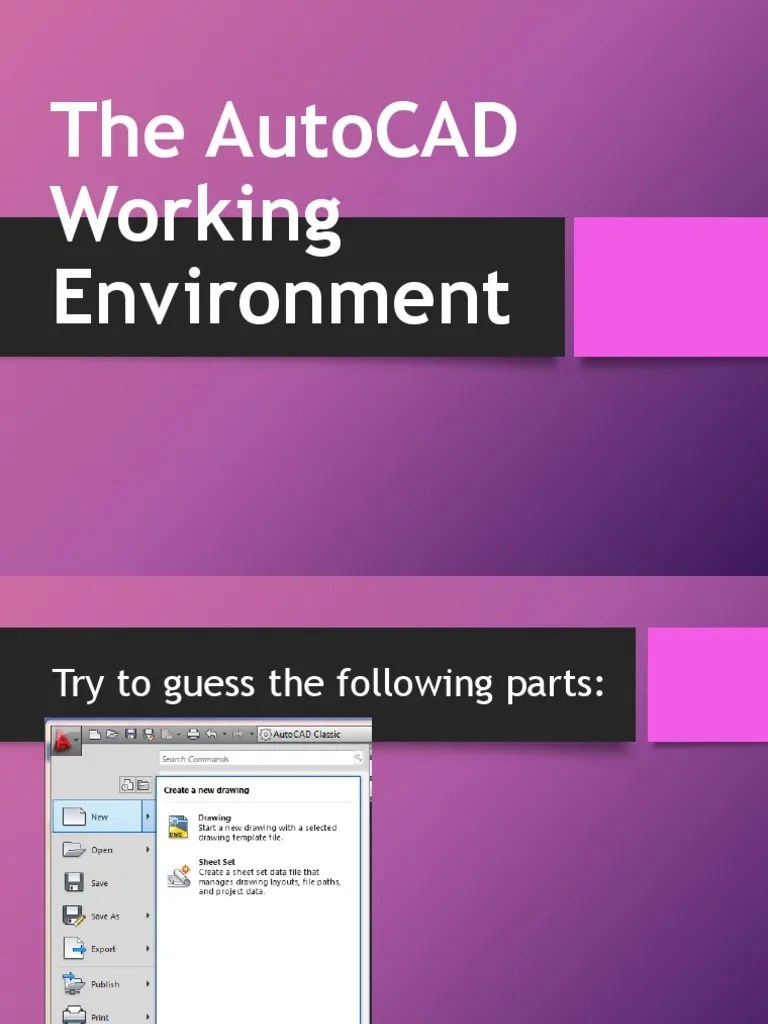 The AutoCAD Working Environment | PDF | Graphical User Interfaces ...