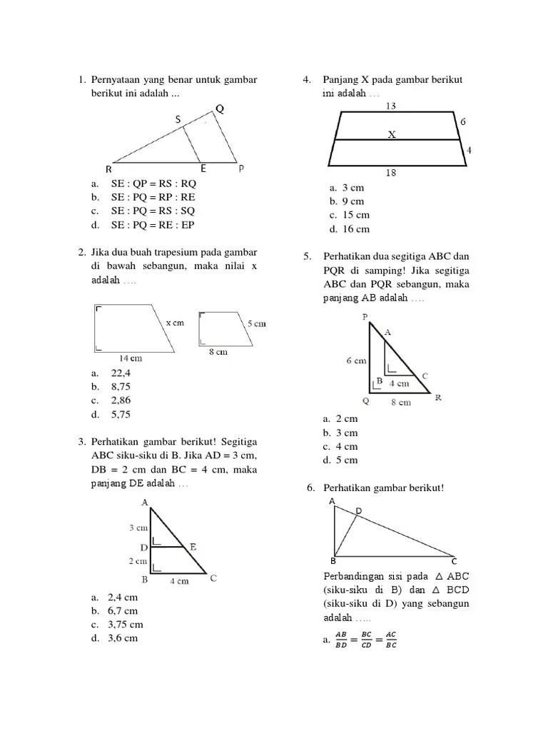 Latihan Soal Uts Kelas 9