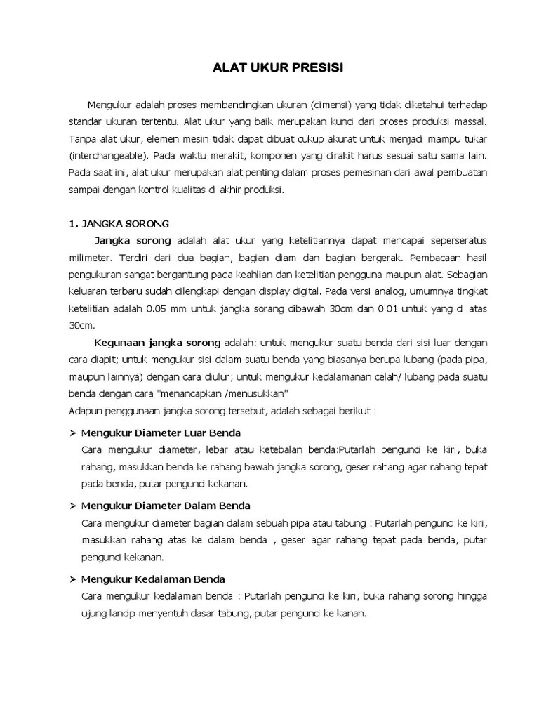 Alat Ukur Presisi | PDF