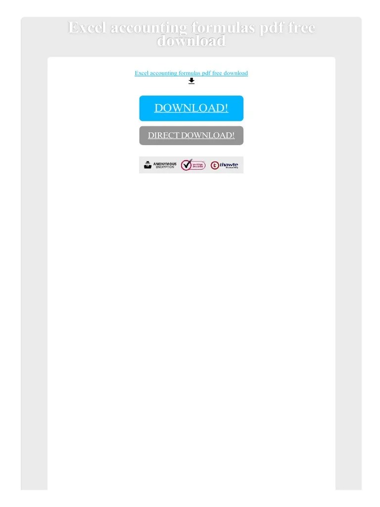 Excel Accounting Formulas PDF | PDF | Microsoft Excel | Spreadsheet