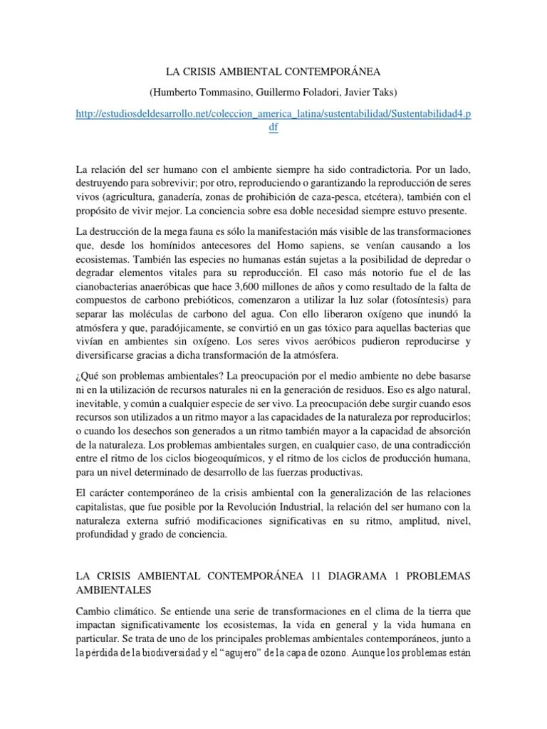 La Crisis Ambiental Contemporánea | PDF | Biodiversidad | Calentamiento Global