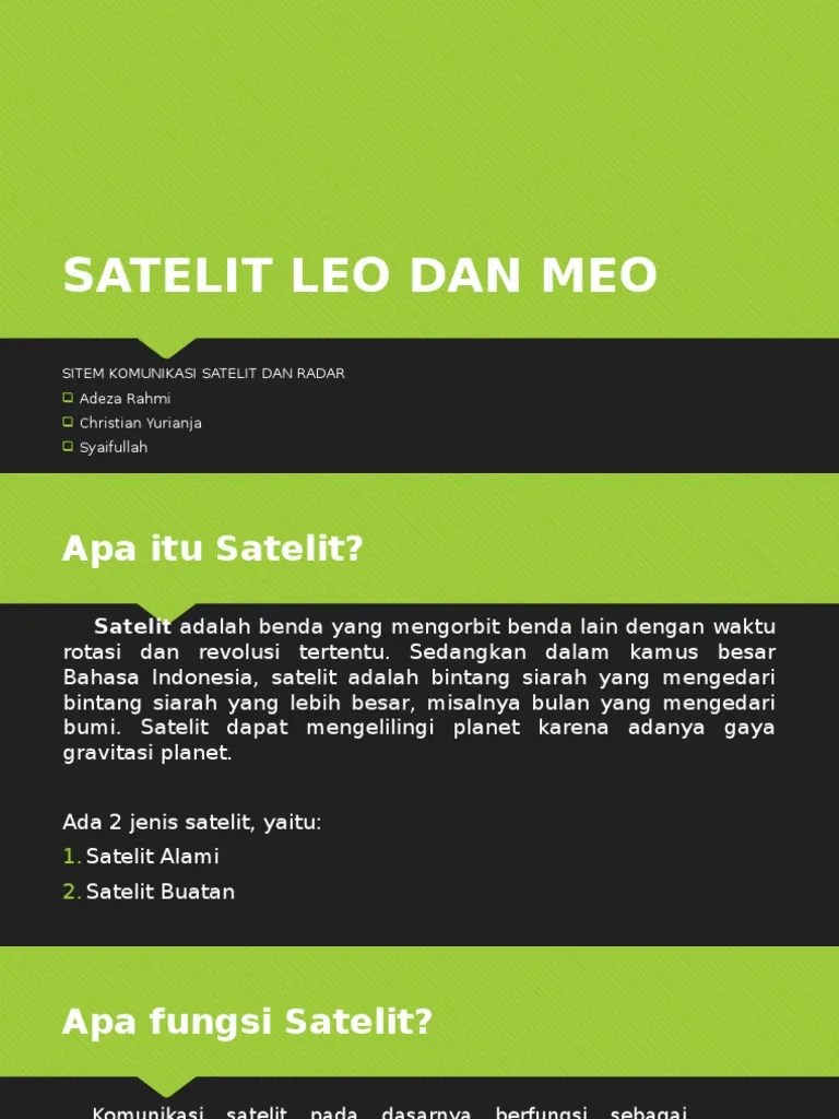 Presentasi Kelompok 1 - Sistem Komunikasi Satelit Dan Radar | PDF