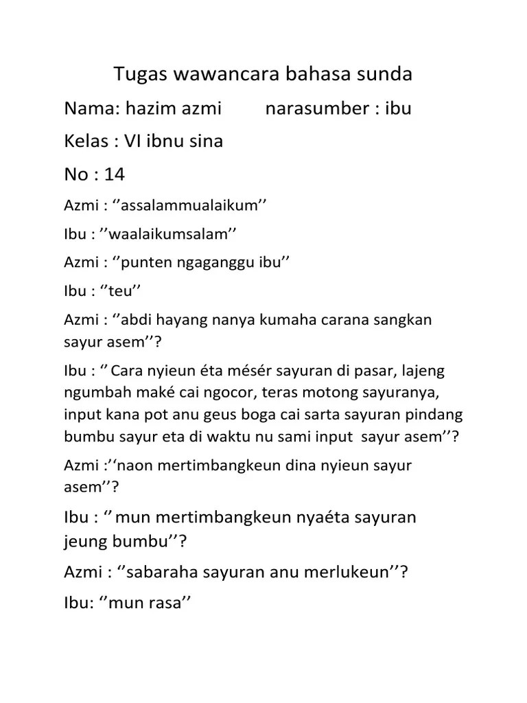 Contoh Makalah Wawancara Bahasa Sunda Guru Ilmu Sosial Cute766