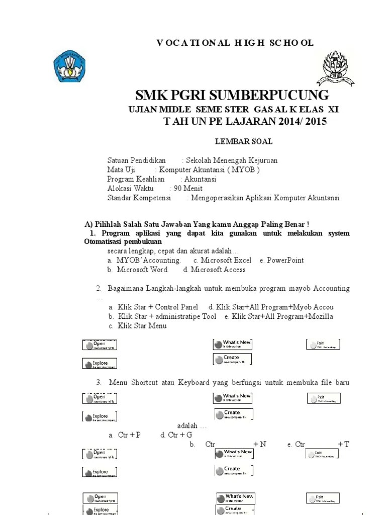 Soal Myob Beserta Jawabannya Dunia Sekolah Id Cute766