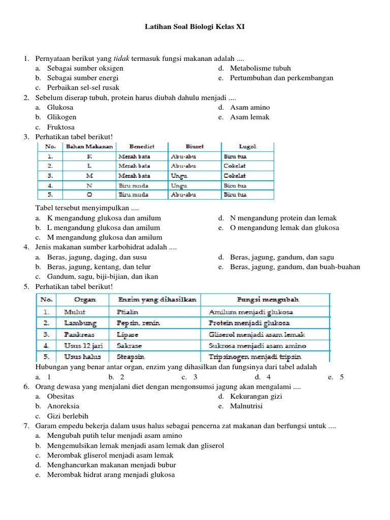 Pilihlah jawaban yang dianggap paling benar dengan . Latihan Soal Biologi Kelas Xi Pdf