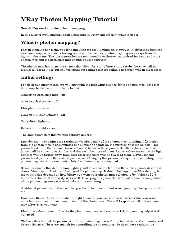 VRay Tutorial | PDF | Rendering (Computer Graphics) | Texture Mapping