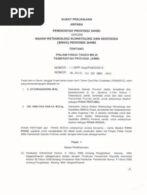 Pemerintah daerah daerah istimewa yogyakarta yang. Pinjam Pakai Tanah Milik Pemprov Jambi Pdf