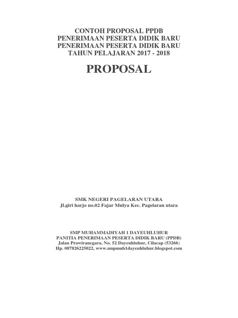 Proposal program penerimaan peserta didik baru (ppdb) tahun 2021/2022smk. Contoh Proposal Ppdb Pdf