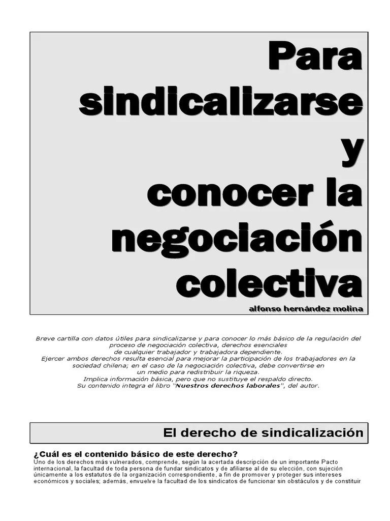 Derecho De Sindicalización Y Negociación Colectiva | PDF | Derecho ...