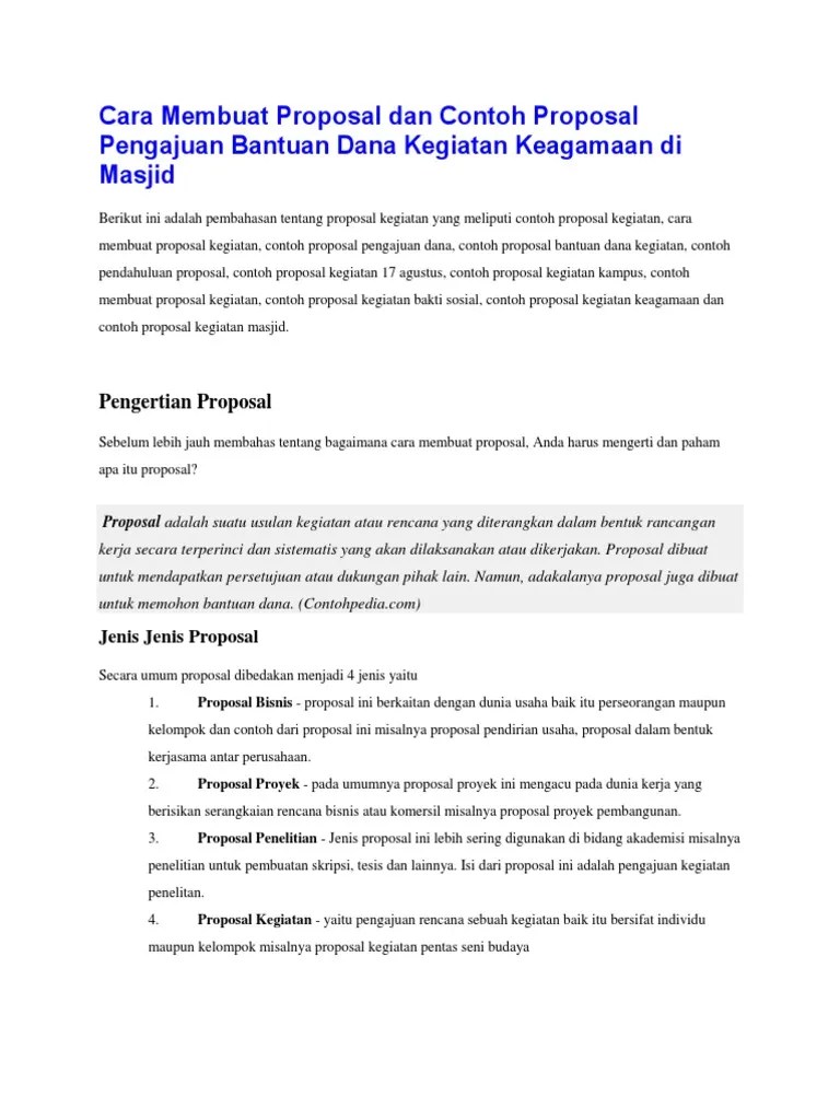 Tata Cara Pembuatan Proposal | PDF