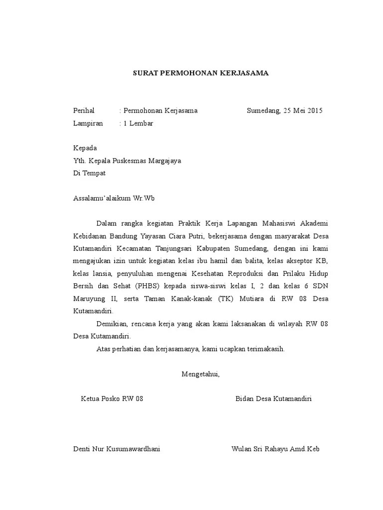 Surat undangan buka puasa bersama; Surat Permohonan Kerjasama Pdf