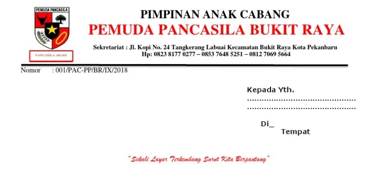 Yuk lihat contoh kop surat pemuda pancasila. Amplop Pp Pdf