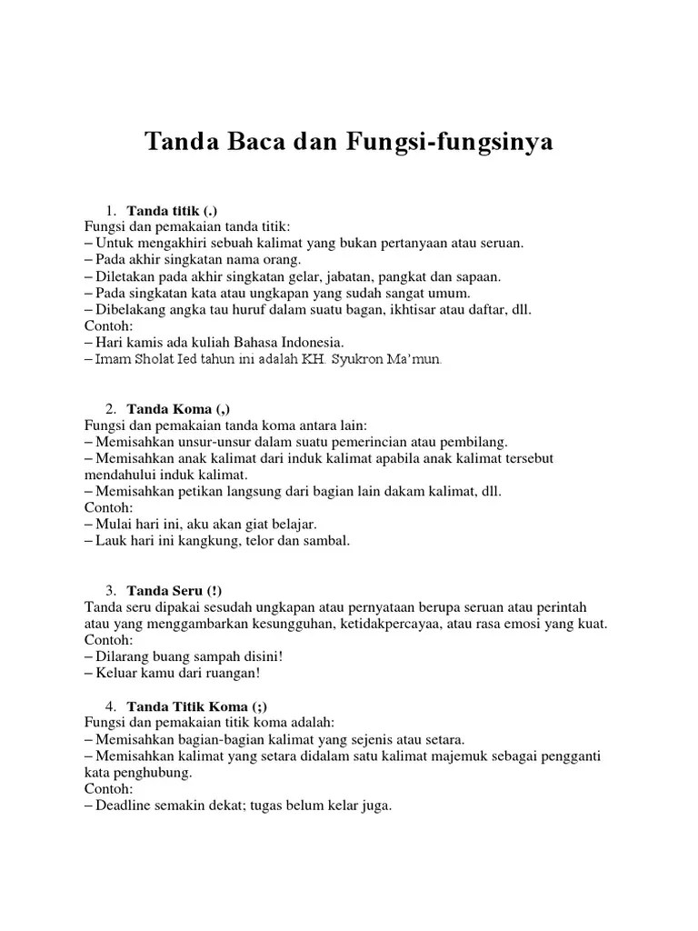 Tanda Baca Dan Fungsi | PDF
