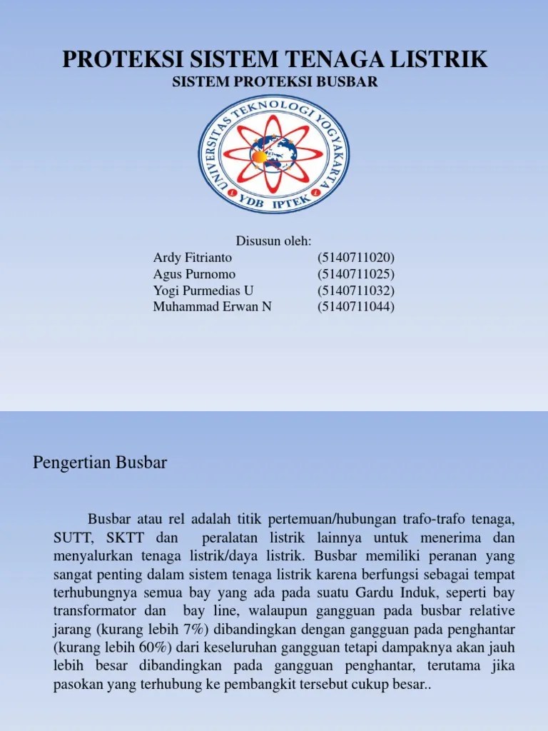 5.Ppt Sistem Proteksi Busbar | PDF