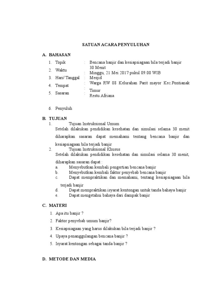 Satuan Acara Penyuluhan | PDF