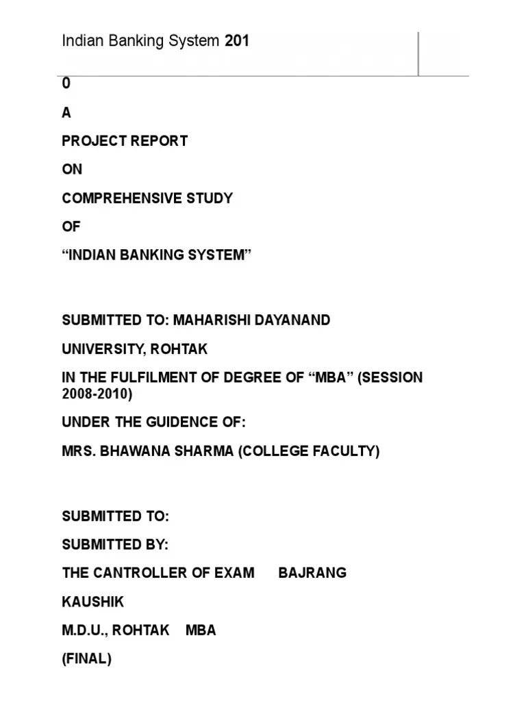 Indian Banking System 201 | PDF | Reserve Bank Of India | Non Bank Financial Institution