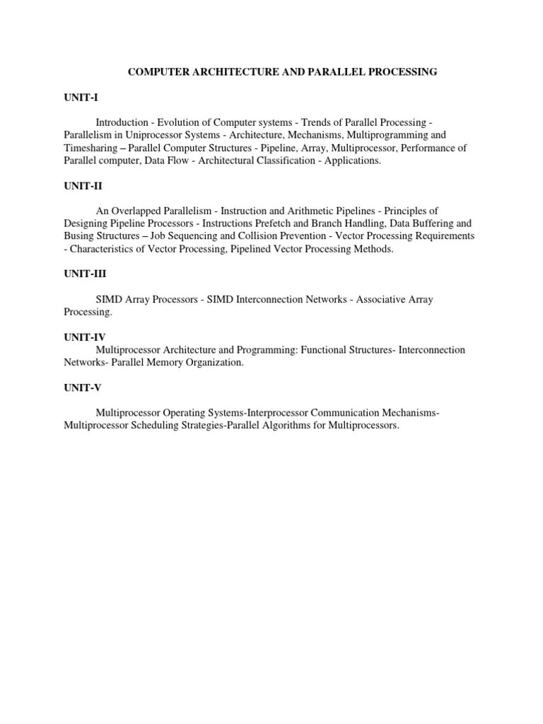 Computer Architecture And Parallel Processing | PDF