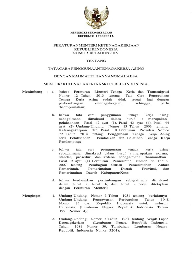 Jangka waktu penerbitan surat usulan untuk mendapatkan fasilitas pph . Surat Permohonan Pencabutan Imta Dari Pemberi Kerja Tka Bagi Contoh Surat
