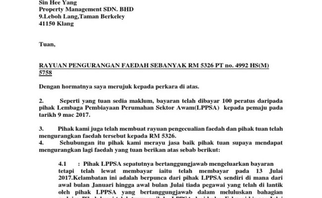 Contoh surat rayuan pengurangan bayaran akpk. Contoh Surat Rayuan Bayaran Ansuran Kereta Viral Blog P Dubai Khalifa