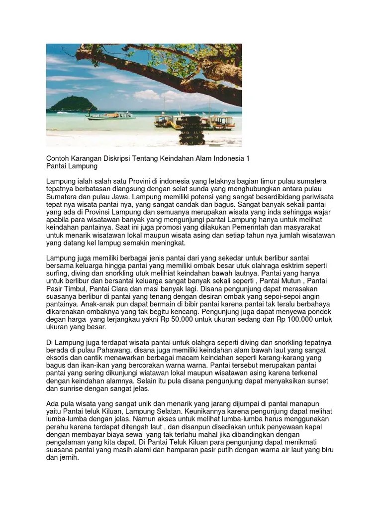 Contoh Karangan Deskripsi Tentang Keindahan Alam Pantai Mosaicone Info Wisata Hits Keindahan alam merupakan suatu karunia dari Tuhan.