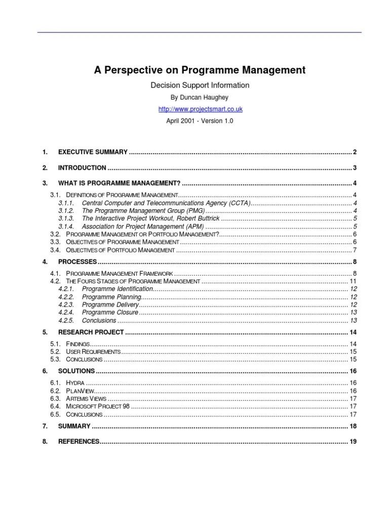 Program Management Study | PDF | Project Management | Goal
