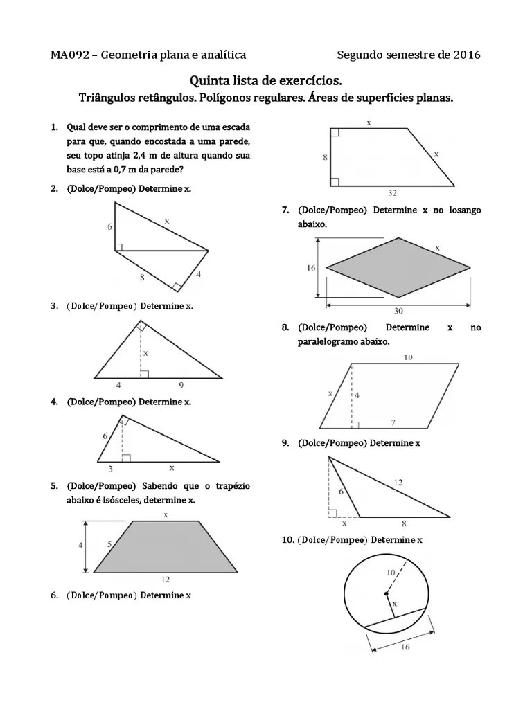 Exercicios De Geometria Plana - área.pdf